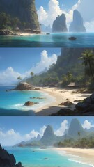 tropical beaches with crystal clear waters art .jpeg