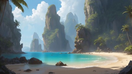 tropical beaches with crystal clear waters art .jpeg