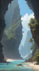 tropical beaches with crystal clear waters art .jpeg