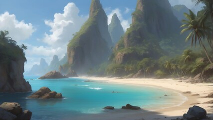 tropical beaches with crystal clear waters art .jpeg