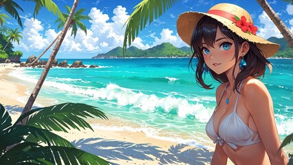 tropical beaches with crystal clear waters art .jpeg