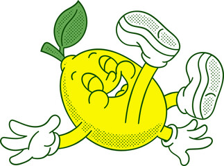 Lemon Fruit Mascot Character Illustration