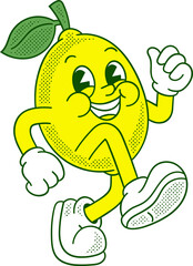 Lemon Fruit Mascot Character Illustration