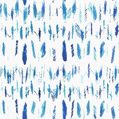 Summery ikat zig zag pattern in painterly brushstroke digital design. Modern coastal living printed chevron textile decor in seamless all over template. 