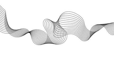 Digital futuristic technology concept banner background. Wave business curve lines on transparent background. Abstract wavy ocean line and future technology, business, voice, sound, music, poster, ban