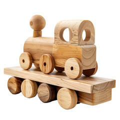 wooden toy isolated on transparent or white background 
