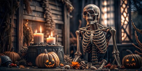 Fototapeta premium Scary Horror Halloween Background