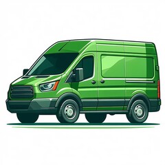 Modern Cargo Van flat vector illustration isolated on a white background