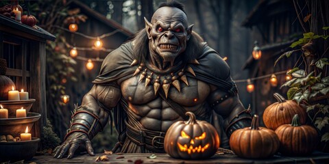 Fototapeta premium Scary Horror Halloween Background