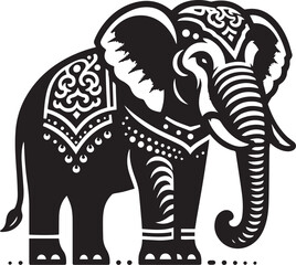 Asian elephant vector icon isolated on a white background. Asian elephant logo illustration.