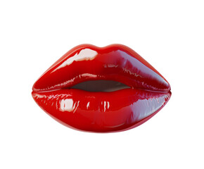 Red lips on white background