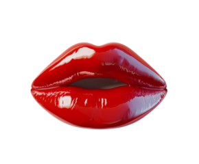 Red lips on white background