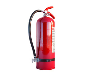 Obraz premium Red fire extinguisher on white background