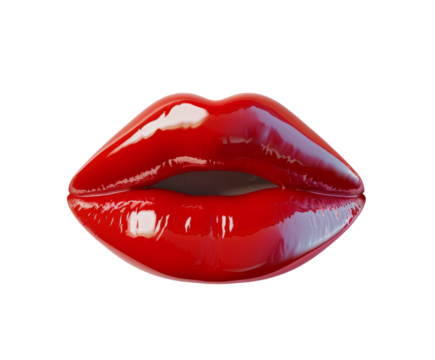 Red lips on white background