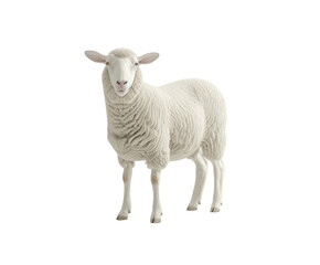 Fototapeta premium White sheep standing on white background