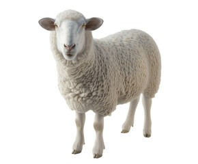 Fototapeta premium White sheep standing on white background
