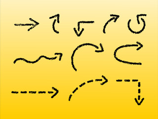 Hand Drawn Sketchy Arrows. Vector Design Elements