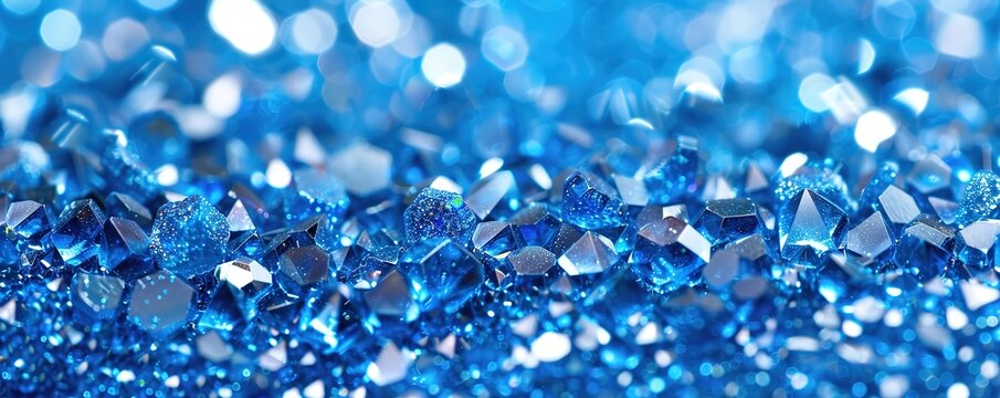 A sparkling crystal stone with a blue color