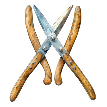 recommend clip art: Watercolor for rusty and vintage scissor clip art element illustration