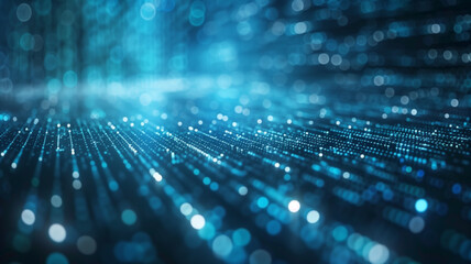 Abstract Digital Data Binary Code Background for AI, Symbolizing Technology, Information, and Cybersecurity.