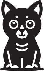 Black Cat Set Isolated White Background, Vector Illustration