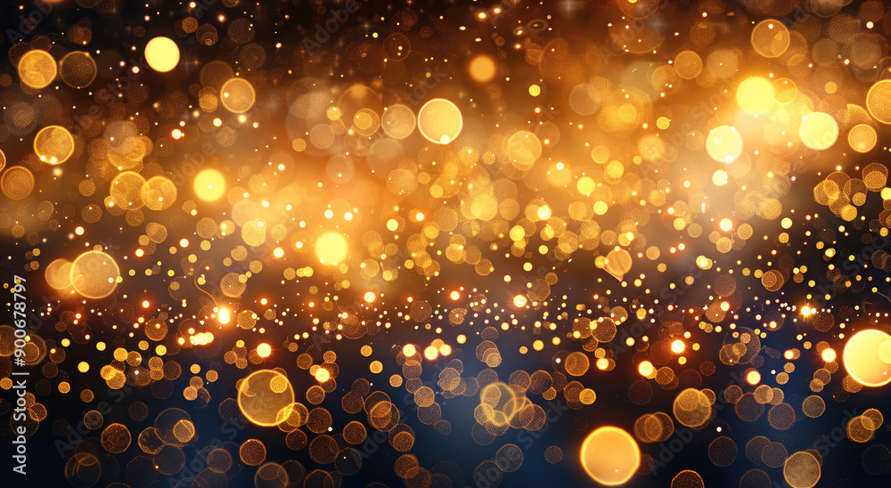 Fototapete blurred background of white and gold lights for wedding or festive greeting card design. abstract bo