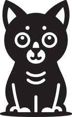 Black Cat Set Isolated White Background, Vector Illustration