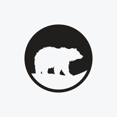 Minimalist bear logo, simple and elegant. Vector illustrator