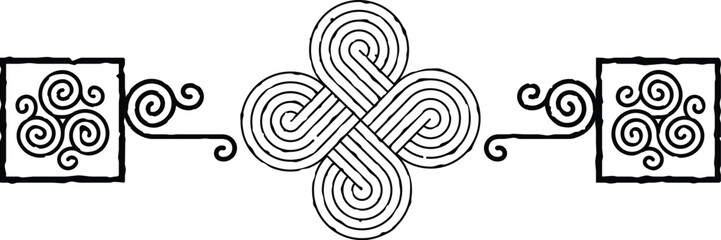 Celtic Triskele Header - Square Ends - Curved Knot