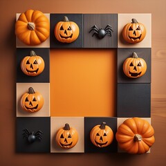 set of halloween pumpkins