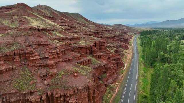 Red fairy chimneys shaped like formations that are millions of years old, Erzurum, Land of Red Fairies