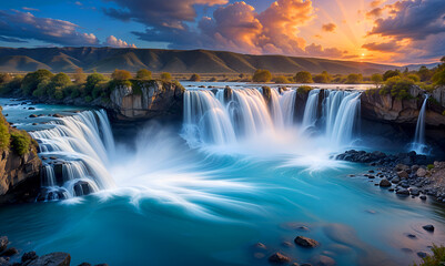 waterfall in the mountains