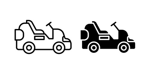 Lawnmower vector icon set in black color.