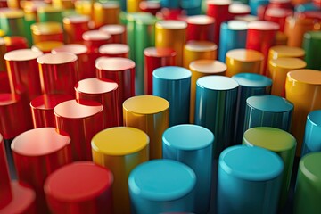 Obraz premium close up of colorful caps