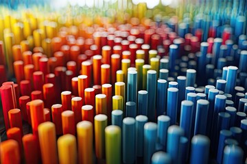 Stack of colorful cylinders 