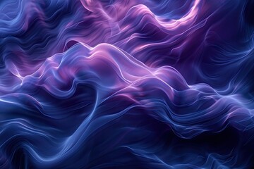 Obraz premium dark blue background with light purple waves of psychedelic smoke
