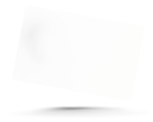 white empty blank credit card as template or sample, ground shadow, isolated