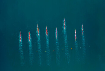 Traditional dragon boat racing, in China, coincides with the 5th day of the 5th Chinese lunar month. 