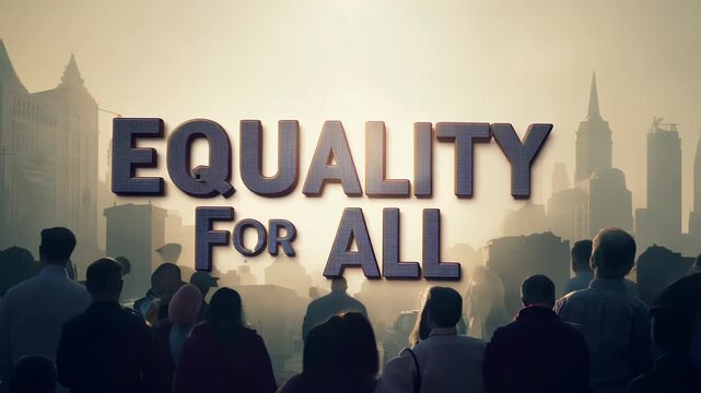 Equality for All pop-up sign on minimalist background. Concept: equality and support