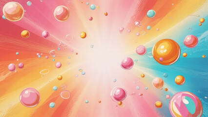 Playful Bubbles Vibrant Warm-Hued Abstract Desktop Wallpaper