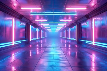 Colorful neon corridor 