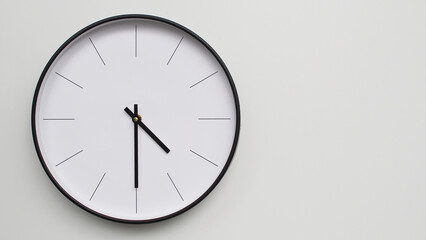 Wall Clock Showing 16.30/04.30 O'Clock on White Wooden Surface - Perfect for Time Management and...