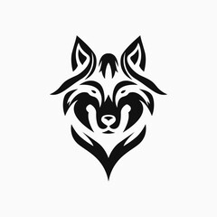 Minimalist wolf logo, simple and elegant. Vector illustration