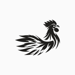 Minimalist chicken logo, simple and elegant. Vector illustration