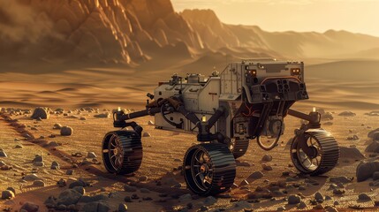 Mars rover exploring the Martian surface