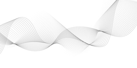 Abstract gray wavy lines Digital frequency track equalizer background. Curved wave smooth stripe seamless pattern. Wave lines created using blend tool. graphic design template banner business wave