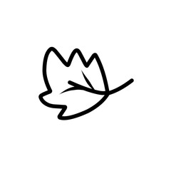 leaf simple line icon