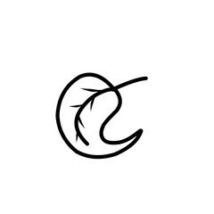 Fototapeta premium leaf simple line icon