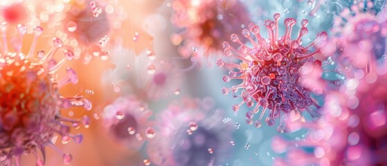 Soft pastel-colored pathogens on a white background for a light and airy prom photo. 