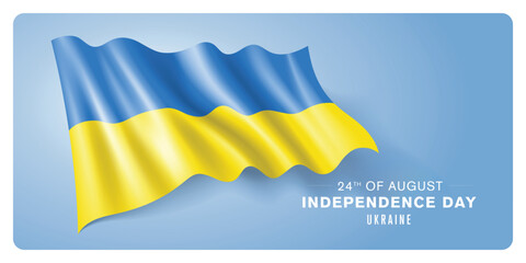 Ukraine independence day vector banner, greeting card.